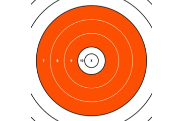 Image of EZ-Aim Paper Shooting Target, Bullseye, 12in Square, Orange/White, 15496