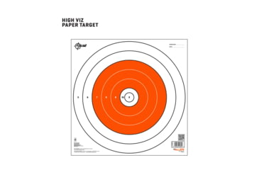 Image of EZ-Aim Paper Shooting Target, Bullseye, 12in Square, Orange/White, 15496