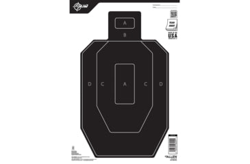 Image of EZ-Aim Paper Shooting Targets, IPSC Silhouette, Peel Away Target Pad, 12inW x 18inH, 50-Pack, Black/White, 15551-50