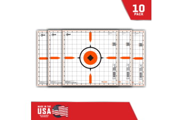 Image of EZ-Aim Rigid Paper Shooting Targets, Sight-In Grid, 10-Targets Per Pack, Orange/White, 15576