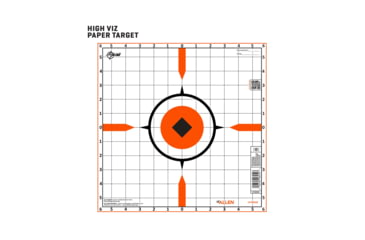 Image of EZ-Aim Rigid Paper Shooting Targets, Sight-In Grid, 10-Targets Per Pack, Orange/White, 15576