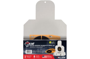 Image of EZ-Aim Silhouette Splash Shooting Kit &amp; Target Stand, 6in Square Adhesive Targets, Black/Orange, 13.5W x 17.5H, 15379