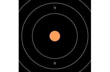 Image of EZ-Aim Splash Reactive Adhesive Paper Shooting Targets, Bullseye, 12in Square, 3-Targets Per Pack, Black/Orange, 15580