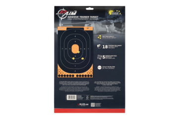 Image of EZ-Aim Splash Reactive Adhesive Paper Shooting Targets, Handgun Trainer, 12.5inW x 18.25inH, 5-Targets Per Pack, Black/Orange, 15501