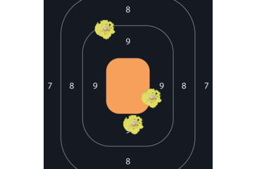 Image of EZ-Aim Splash Reactive Adhesive Paper Shooting Targets, Handgun Trainer, 12.5inW x 18.25inH, 5-Targets Per Pack, Black/Orange, 15501
