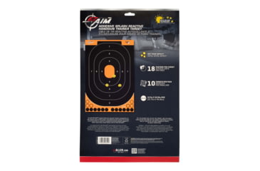 Image of EZ-Aim Splash Reactive Adhesive Paper Shooting Targets, Handgun Trainer, 12.5inW x 18.25inH, 5-Targets Per Pack, Black/Orange, 15501