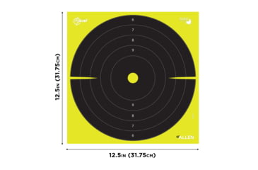 Image of EZ-Aim Splash Reactive Paper Shooting Targets, Bullseye, Peel Away Target Pad, 12.5in Square, 30-Pack, Black/Chartreuse, 15214-30