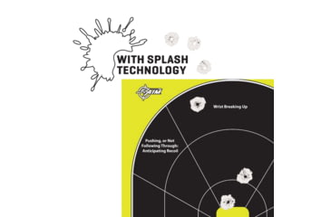 Image of EZ-Aim Splash Reactive Paper Shooting Targets, Handgun Trainer, Peel Away Target Pad, 12.5inW x 18.25inH, 30-Pack, Black/Chartreuse, 15220-30