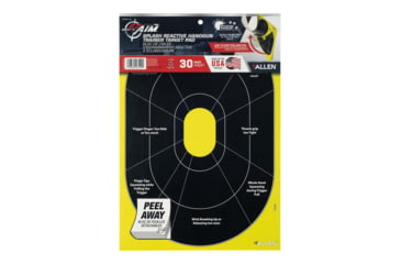 Image of EZ-Aim Splash Reactive Paper Shooting Targets, Handgun Trainer, Peel Away Target Pad, 12.5inW x 18.25inH, 30-Pack, Black/Chartreuse, 15220-30