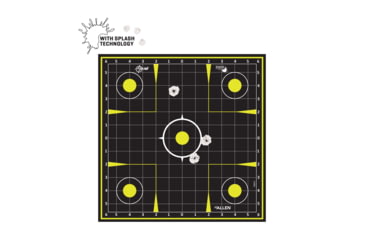 Image of EZ-Aim Splash Reactive Paper Shooting Targets, Sight-In Grid, Peel Away Target Pad, 12.5in Square, 30-Pack, Black/Chartreuse, 15211-30