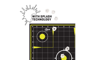 Image of EZ-Aim Splash Reactive Paper Shooting Targets, Sight-In Grid, Peel Away Target Pad, 12.5in Square, 30-Pack, Black/Chartreuse, 15211-30