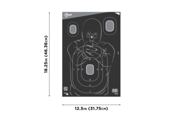 Image of EZ-Aim Splash Reactive Paper Shooting Targets, Silhouette, 12.5inW x 18.25inH, 100-Pack, Black/Gray, 15307