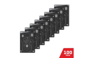 Image of EZ-Aim Splash Reactive Paper Shooting Targets, Silhouette, 12.5inW x 18.25inH, 100-Pack, Black/Gray, 15307