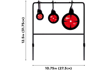 Image of EZ-Aim Triple Deflector Spinner Target System, Rimfire .22 Caliber &amp; Air Guns, Black/Red, 10.75W x 12.5H, 15403