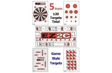 Image of EZ2C Targets 120 5 Game Style Targets,Red and Black Ink,11x17in EZP05