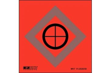 Image of EZ2C Targets Style 17 Mini Targets,Black Ink on Red,3.5x3.5in,Pack of 25 EZ2CM17