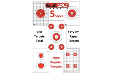 Image of EZ2C Targets 200 5 Style Targets,Red and Black Ink,11x17in EZP01