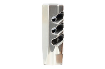 Image of Watchtower Firearms Flat Faced Compensator Muzzle Brake, 5.56 Cal, 1/2x28, PVD Coated, Silver, CMB-556-FS