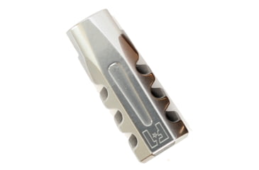 Image of Watchtower Firearms Flat Faced Compensator Muzzle Brake, 5.56 Cal, 1/2x28, PVD Coated, Silver, CMB-556-FS