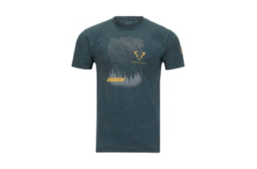 Image of Forloh Tamarack Unisex Tees, Black Aqua, L, 10731V2-BA-L