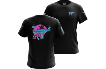 Image of Wethepeopleholsters.Com Retro Wave Tec9 Short Sleeve Shirt, retro-wave-tec9-short-sleeve-shirt