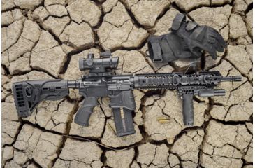 Image of FAB Defense 2nd Gen Bipod-Foregrip with Built-in Tactical Light, Black, FX-TPODG2SLB