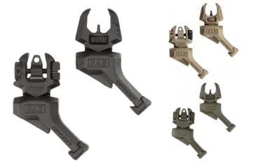 Image of FAB Defense Front And Rear Set of Offset Flip-Up Sights, Right Hand, Black, FDE, OD Green