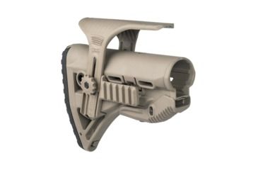 Image of FAB Defense GLSHOCKCP Recoil-Reducing M4/M16 Buttstock, w/Cheek Rest, Flat Dark Earth, FX-GLSHOCKCPT