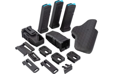 Image of FAB Defense Polymer IWB Hoster Kit, Glock 19, Right Hand, Black, 16 Round Pistol Magazine, fx-glock19kitb