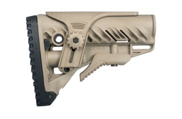 Image of FAB Defense AR-15/M4 Stock With Adjustable Cheek Riser Battery Storage And Rubber Buttpad, Flat Dark Earth, FX-GLR16CPT