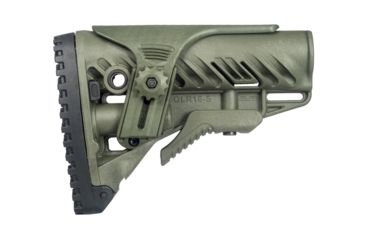 Image of FAB Defense AR-15/M4 Stock With Adjustable Cheek Riser Battery Storage And Rubber Buttpad, OD Green, FX-GLR16CPG
