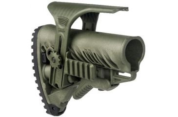 Image of FAB Defense GLR16 with a GCP Cheek Riser and GPCP Picatinny Rail Adaptor, OD Green, FX-GLR16PCPG