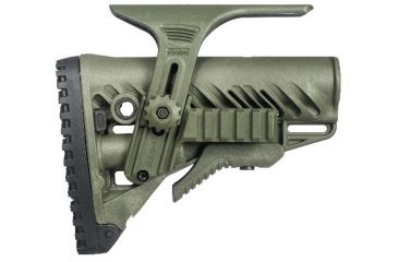 Image of FAB Defense GLR16 with a GCP Cheek Riser and GPCP Picatinny Rail Adaptor, OD Green, FX-GLR16PCPG