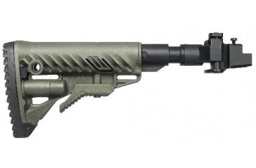 Image of FAB Defense M4 Folding, Collapsible Buttstock w/ Shock Absorber for AK47 - Polymer Joint, OD Green, FX-M4AKPSB