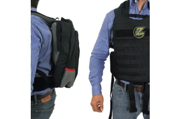 Image of FAB Defense Masada Bulletproof Backpack Full Body Armor/Bulletproof Vest, Level IIIA, Black/Grey/Red, Masada-Val