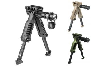 Image of FAB Defense Vertical Foregrip &amp; Bipod w/ Integral Mount for Flashlight, Black, Desert Tan, OD Green