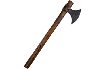 Image of Factory X Tomahawk, 5.25 black finish carbon steel axe head with 5.25, Brown wood handle, XNH52LE