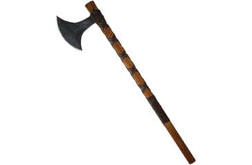 Image of Factory X Tomahawk, 8 black finish carbon steel axe head with 7.25 c, Brown wood handle with black leather cord wrap, XN310ILE