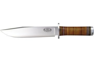 Image of Fallkniven No 2 Odin Fixed Blade Knife, 7.875in, Stainless Blade, Stacked Leather Handle FNNL2