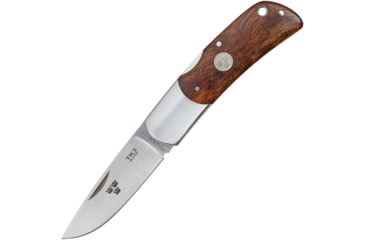 Image of Fallkniven Tre Kronor Lockback Ironwood Folding Knife, 2.75in Satin 3G Steel Drop Point, Ironwood Handle, SS Bolster, TK3IC