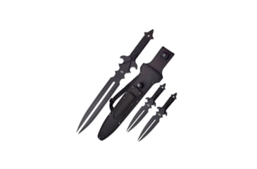 Image of Fantasy Master Fantasy Sword w/ 2 Throwing Knives, 15.5 in, 3Cr13 Stainless Steel Stainless Steel, Shear, Black, FM-682