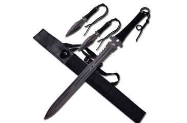Image of Fantasy Master Fixed Blade, 28in, Stainless Steel Blade, Black Cord Wrapped Full Tang Stainless Steel Handle FM-655