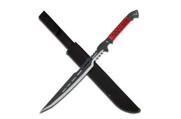 Image of Fantasy Master Fixed Blade, 28in, Stainless Steel Blade, Red Cord Wrapped Full Tang Stainless Steel Handle FM-648