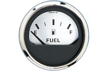Image of Faria Beede Instruments 2&quot; Fuel Level Gauge E-1/2-F - Spun Silver 76392