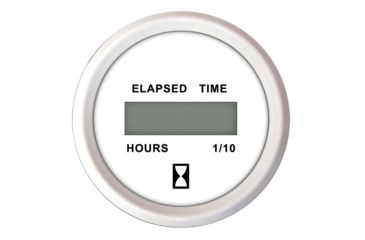 Image of Faria Beede Instruments 2" Hourmeter Digital 10,000 Hours 12-32VDC Dress White - Retail Package 74775