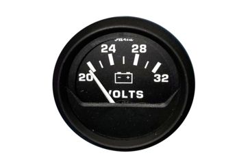 Image of Faria Beede Instruments 2" Voltmeter 20-30V - Euro Black 76639