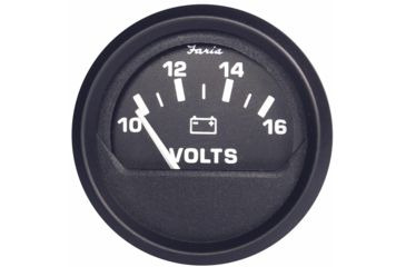 Image of Faria Beede Instruments Black 2" Voltmeter 10-16 VDC Euro 54697