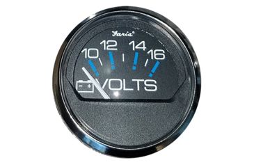 Image of Faria Beede Instruments Black SS 2" Voltmeter 10-16 VDC Chesapeake 54635