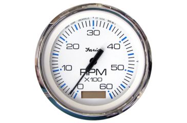 Image of Faria Beede Instruments Chesapeake White SS 4" Tachometer w/Hourmeter - 6,000 RPM Gas - Inboard 54642