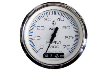 Image of Faria Beede Instruments Chesapeake White SS 4" Tachometer w/Suzuki Monitor - 7,000 RPM Gas - Suzuki Outboard 54645
